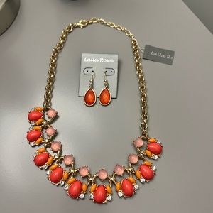 NWT Laila Rowe coral necklace and earrings